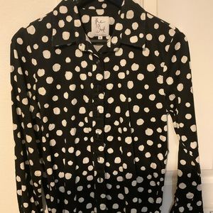 COPY - COPY - The Shirt by Rochelle Behrens Black/White Dot SZ M Pre-Owned